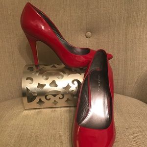 Via Spiga red patent leather pumps